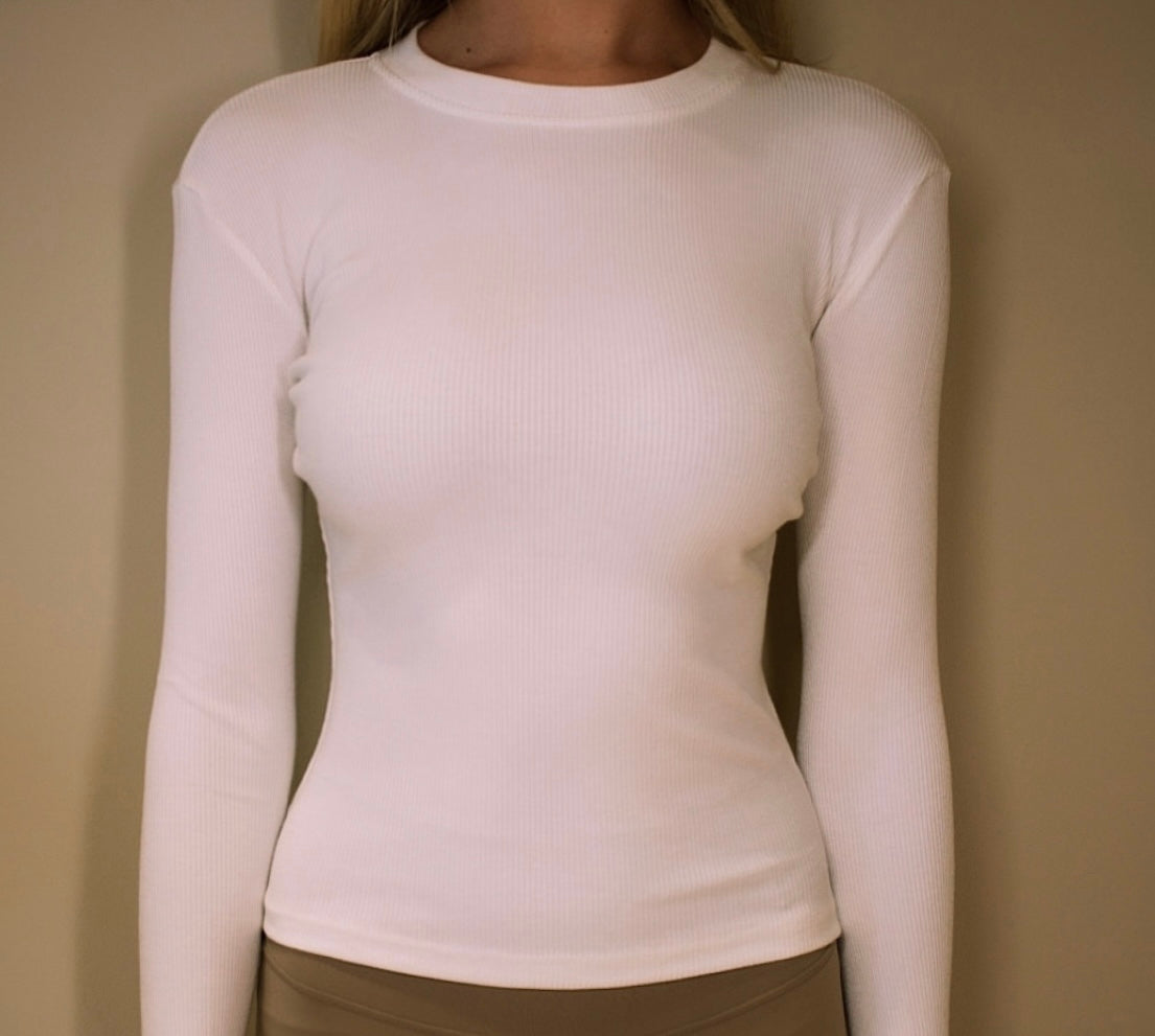 Taya Ribbed Long Sleeve - Winter White