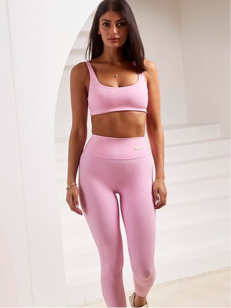 Chrissy Smooth Scrunch Bum Leggings - Baby Pink
