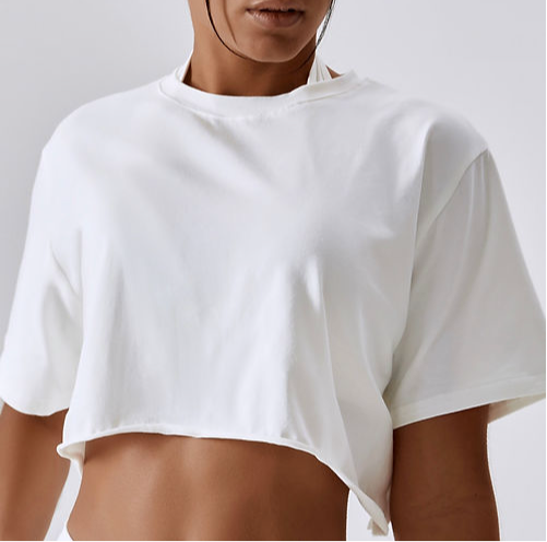 Alessia Oversized Cropped Tee - White