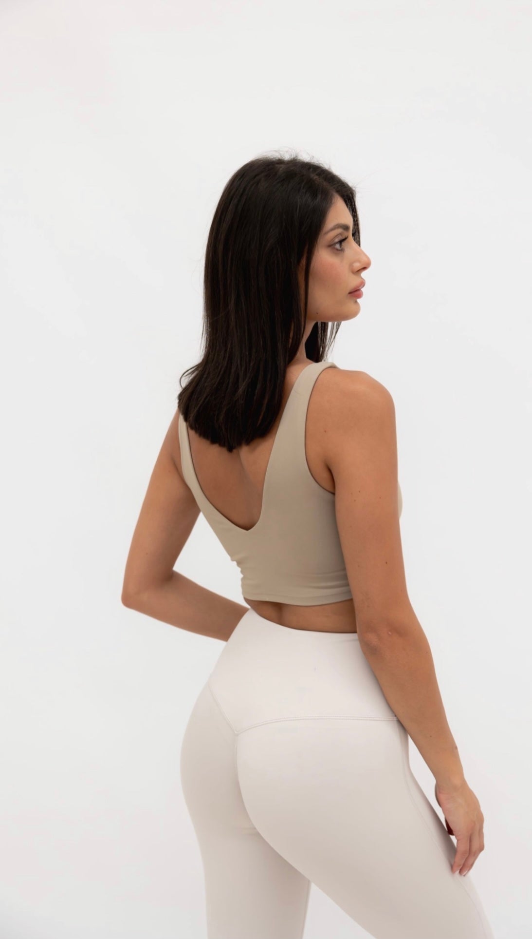Isabella Smooth Crop Top - Pastel Khaki