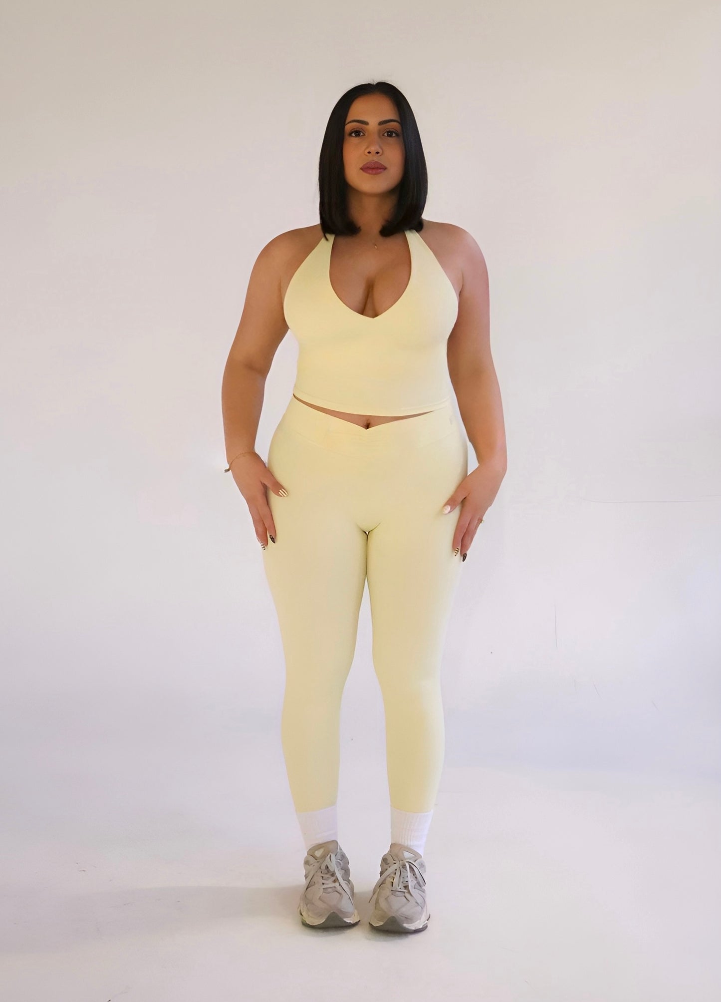 Layla Front Scrunch Legging - Baby Lemonade