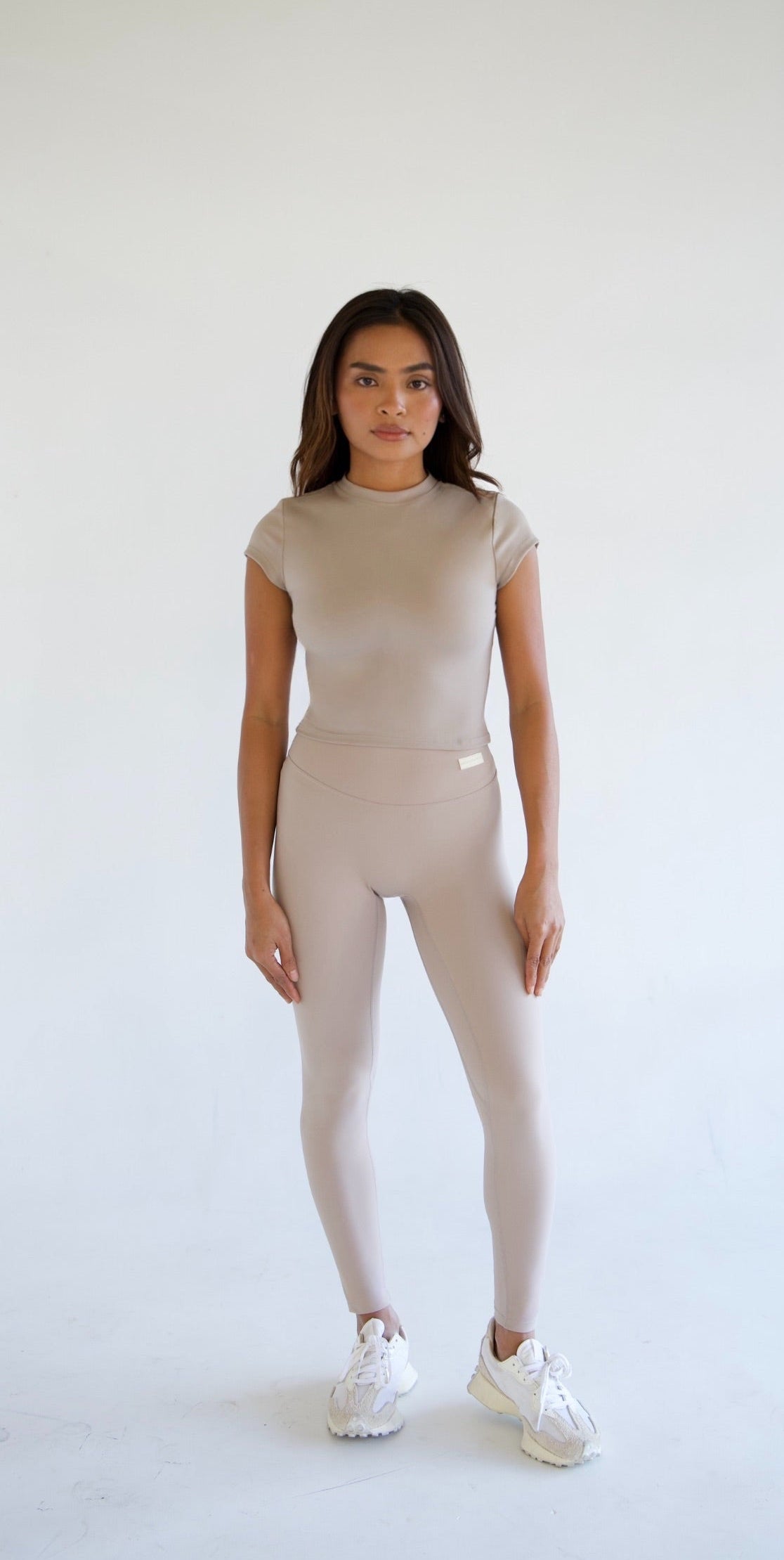 Ayla Active Crop Tee - Nude