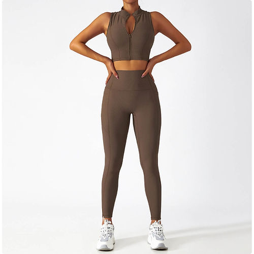 Misha Sleeveless Zip Up 2.0 - Taupe