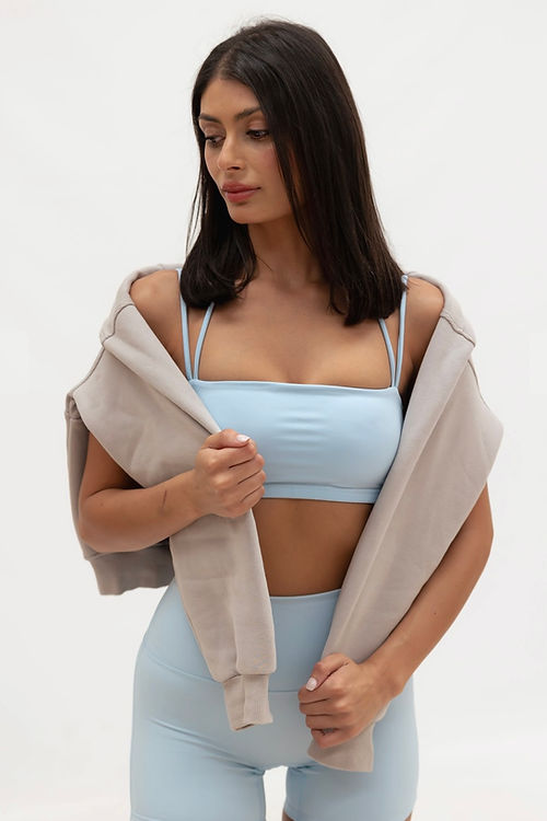 Zara Smooth Crop Top - Sky Blue