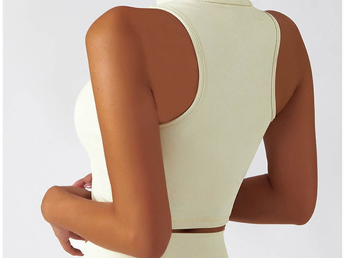 Misha Sleeveless Zip Up 2.0 - Cream