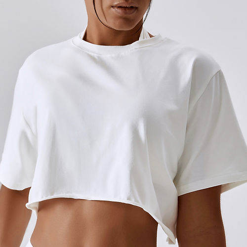 Alessia Oversized Cropped Tee - White