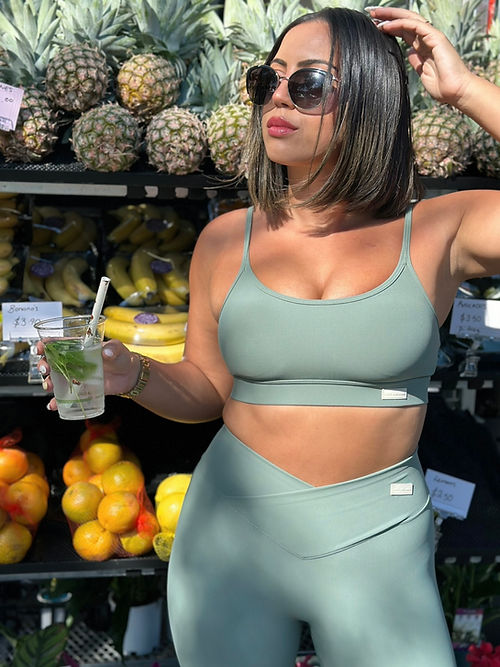 Ariana Ribbed Leggings - Sage