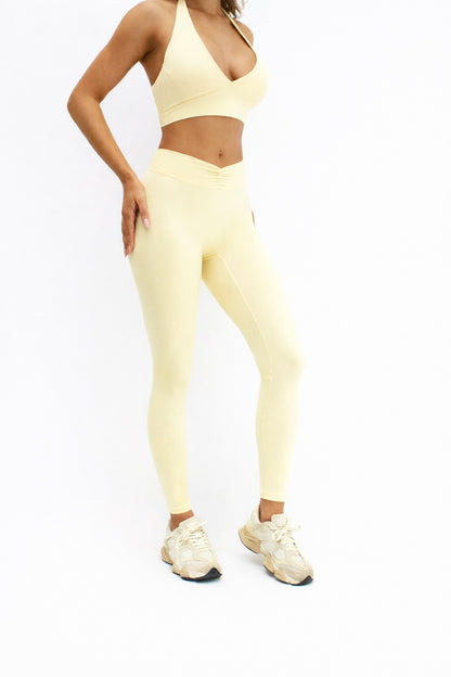 Layla Front Scrunch Legging - Baby Lemonade