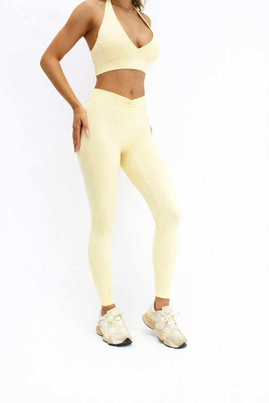 Layla Front Scrunch Legging - Baby Lemonade