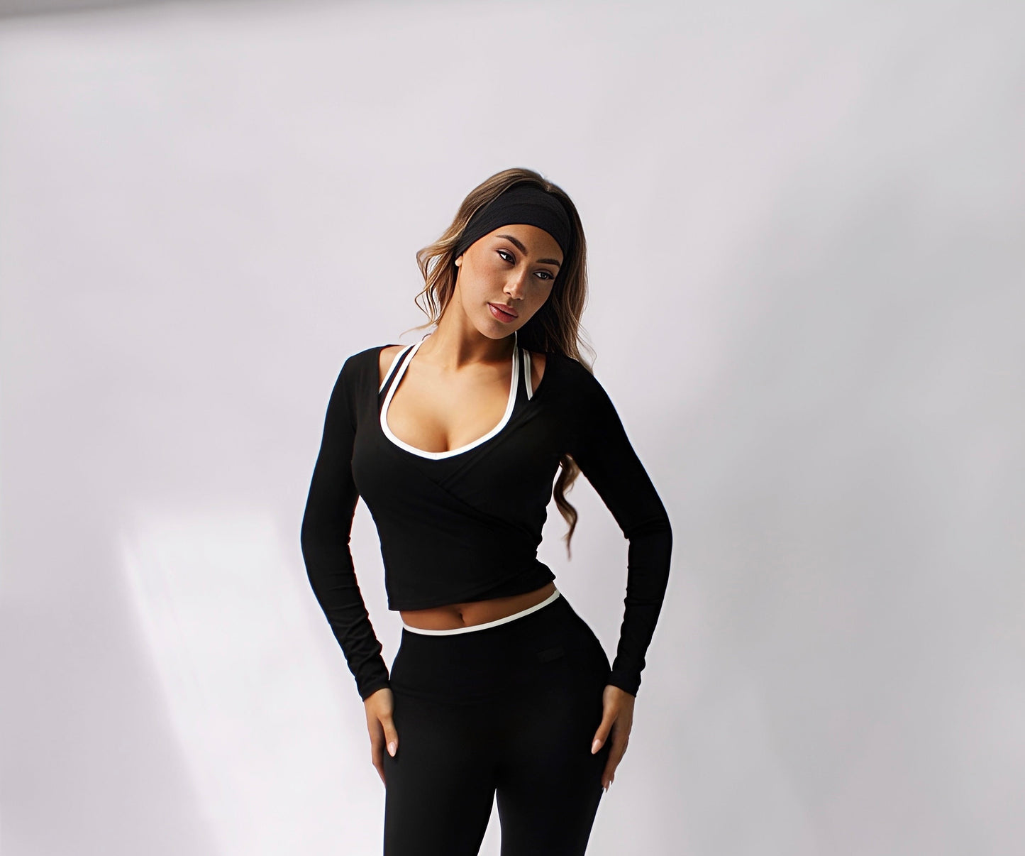 Becca Active Wrap Top - Black