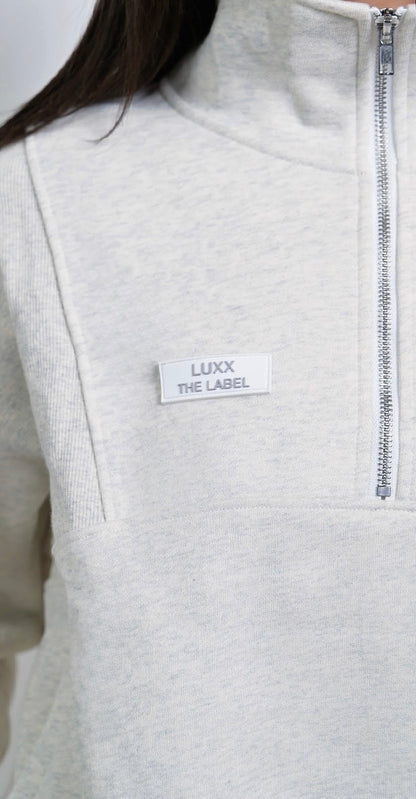Yesmine Fleece Half Zip Jumper - Cloud Marle Grey