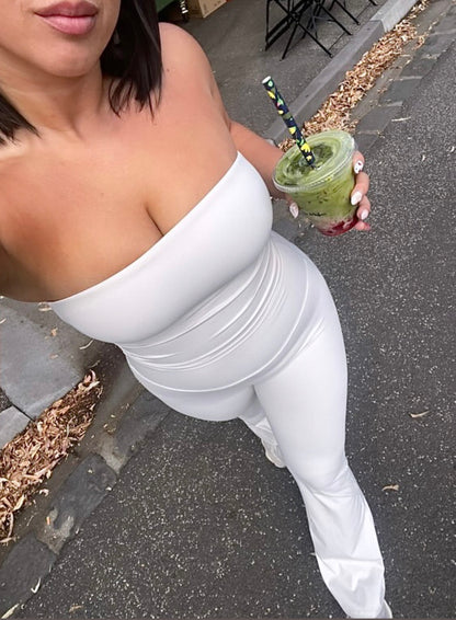Claudia Smooth Flare Leggings - Cool Cream