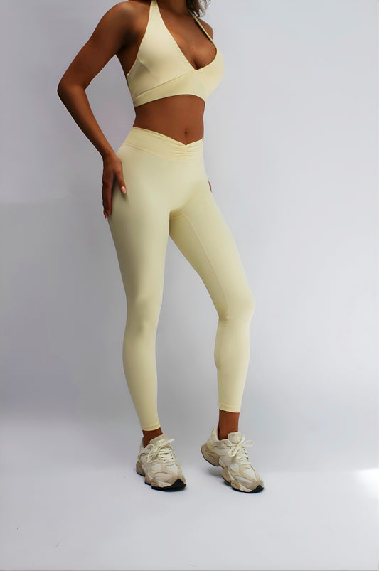 Layla Front Scrunch Legging - Baby Lemonade