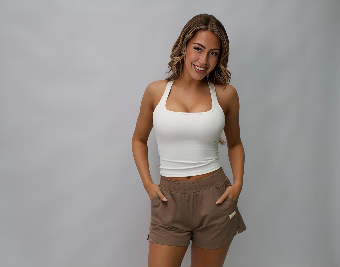 Lex Square Neck Tank White