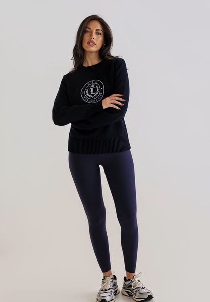 Blair Round Neck Knit - Navy Blue