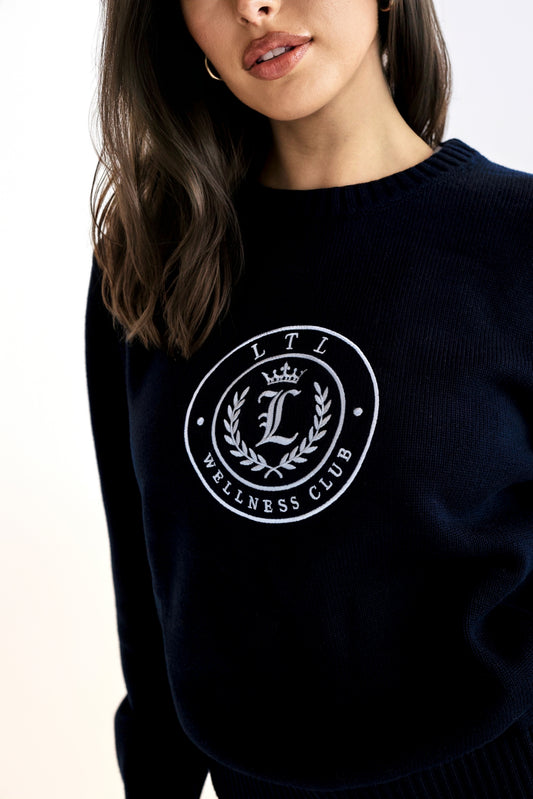 Blair Round Neck Knit - Navy Blue