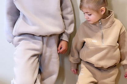 Yazi Fleece Half Zip Jumper - Cool Beige