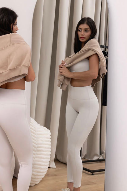 Zara Smooth Leggings - Cool Cream