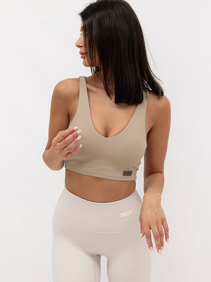 Isabella Smooth Crop Top - Pastel Khaki