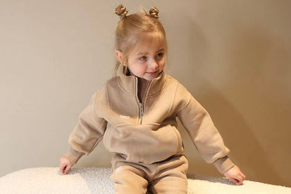 Yazi Fleece Half Zip Jumper - Cool Beige