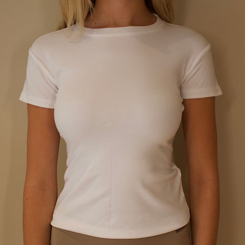 Makayla Smooth Fitted Tee - White
